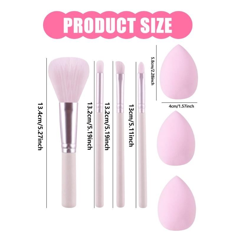 Sada štětců na make-up se 3 houbičkami na make-up pro tekutý make-up, pudry, korektory, tvářenku, aplikátor na oční stíny Dárky na Valentýna