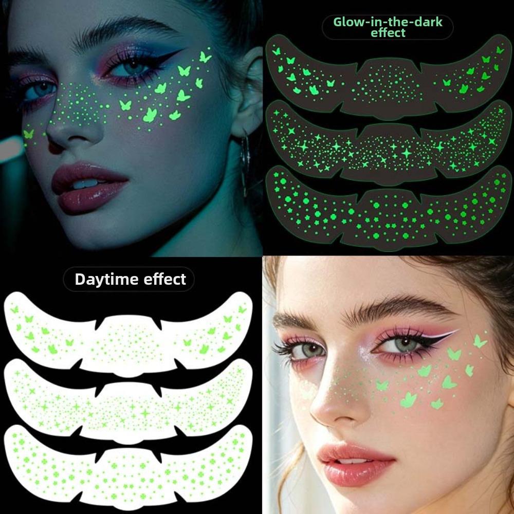 Sparkle Luminous Freckle Tattoo DIY Face Tattoo Sticker Face Temporary Tattoo Music Festival