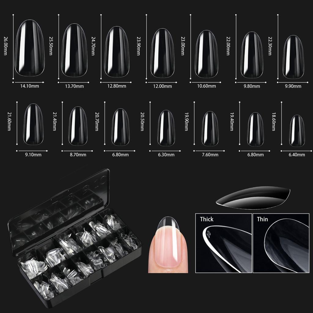 Soft Gel False Tips Natural Sculpted Ballet Coffin Almond Fake Nails Full Cover Premium Press On Nails Nail Supplies