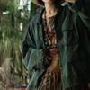 Ancient Mud Light Green Chinese Style Retro Lapel Cotton Linen Jacket