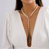 Long Statement Round Beaded Necklace Vintage Inspired Lightweight Tassels Neckchain Handmade Accessory