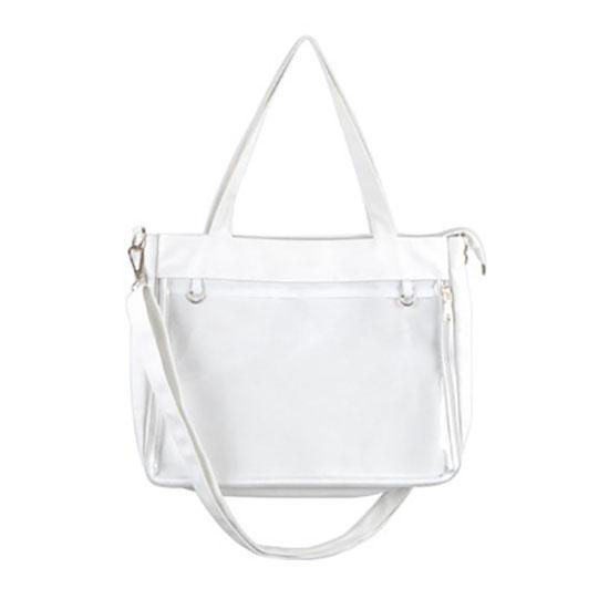 Bag Black with Insert Japanese Cute Clear Women Double Straps Girls Kawaii Transparent Shoulder Bag Purses and Handbags