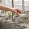 Stainless Steel Bathroom Counter Shelf Anti Slip Faucet Sink Drying Shelf  Mirror Front