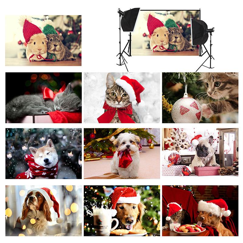 Pet Themed Christmas Photography Backdrop,Party Banner,Wall Decor,for Parties Backdrops,Holiday Decor,Photo Studio