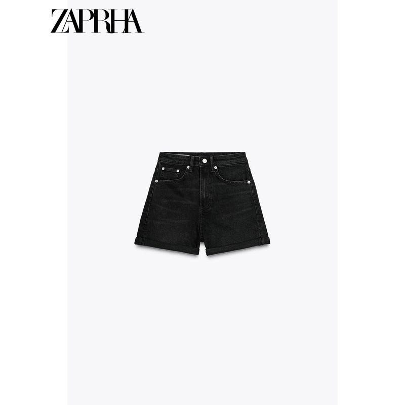 Zaprha 2025 New Arrival High Waist Loose Comfortable Edition Type Straight-leg Casual Denim Shorts Female Slim Looking 8197107