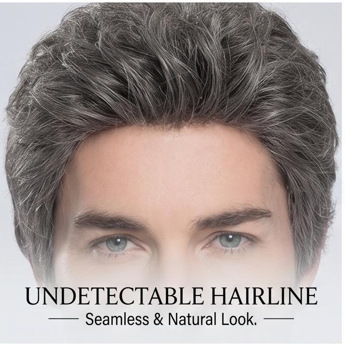 Men's Short Gray Layered Realistic Wig, Heat Resistant Synthetic Hair with Adjustable Breathable Cap for Daily & Casual Wear
