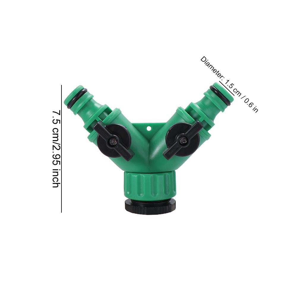 Female Thread Water Splitter Pipe Fitting Valved Splitter Y-Shaped Quick Connector Garden