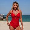 Wide Strap Women One Piece Swimsuit Hollow Out Bathing Suit Tummy Control Beach Wear Cirss Cross Swimwear