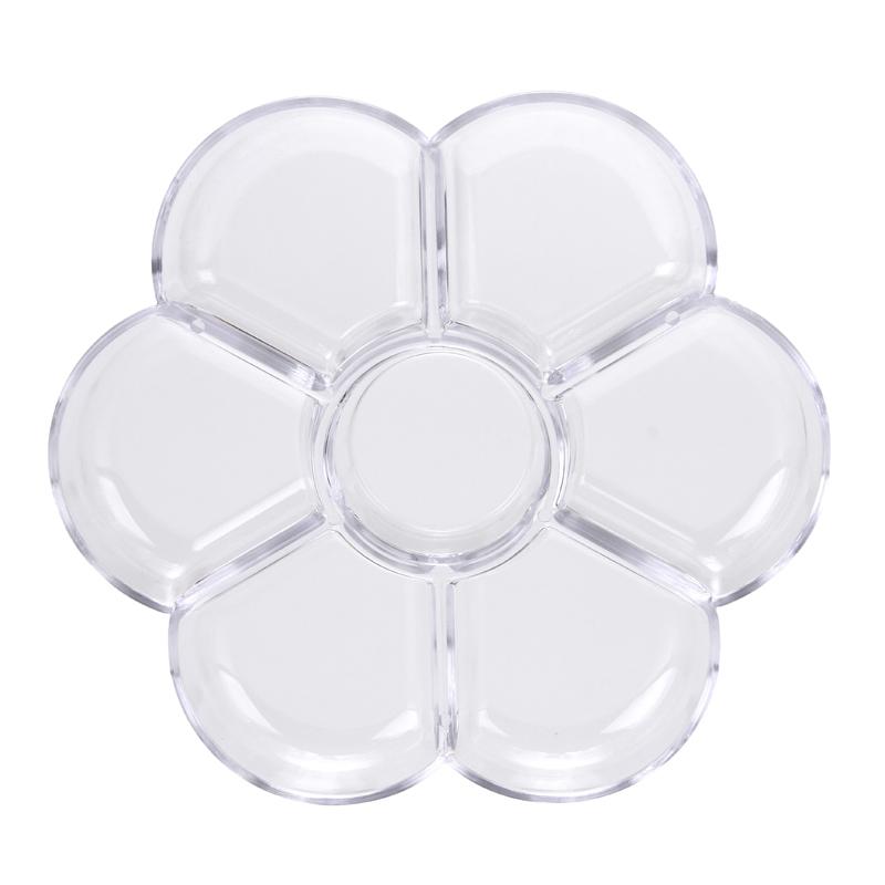 

7-лунковий Імітація цвітіння сливи Порцелянова акварельна палітра Лоток для художнього живопису Лоток для живопису маслом Лоток для палітри прозорий