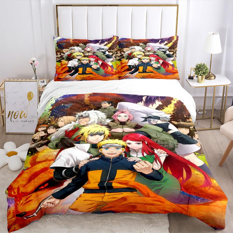 Naruto Movie Print 3Pcs Bedding Setduvet Cover With 2 Bedropillowcase Home Birthday Gift