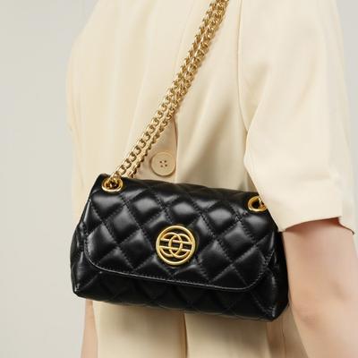 First Layer Cowhide Bag Women's New Chain Commuter Shoulder Leather Mobile Phone Bag Crossbody High-end Underarm Women's Bag
