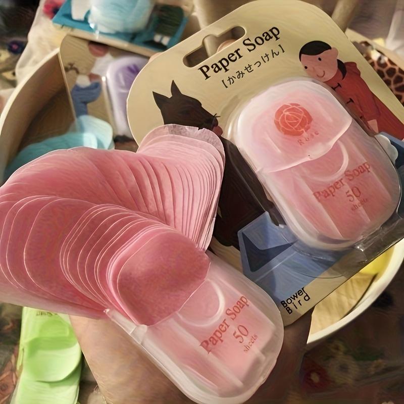 100Sheets Portable Paper Soap Sheets Mini Scented Hand Washing Soap Slice for Travel Outdoor Camping