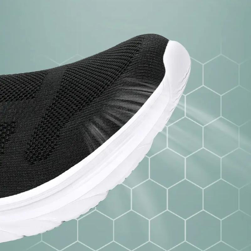 Men's Hands Free Slip-on Loafers Comfortable Walking Shoes Breathable Knit Casual Sneakers
