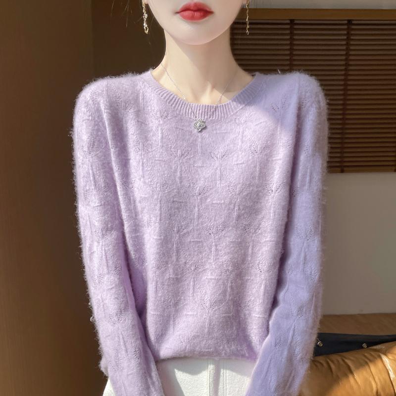 Women's Cashmere Sweater Qinghe Cashmere 30% Cashmere 70% Wool Women's Autumn and Winter Cashmere Pullover Soft and Warm