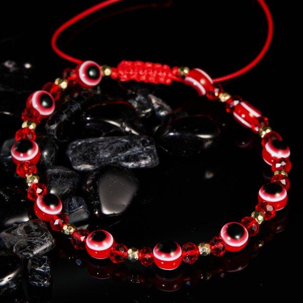 Handmade Boho Turkish Evil Eye Beads Bracelet For Women Men Good Luck Red Rope Woven Gothic Jewelry Party Adjustable Gift