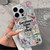 Inspirational Creative Stickers Phone Case For iPhone 17 16 15 14 13 12 11ProMax XR XSMAX 78PLUS Air INS Shake Proof Laser Cover
