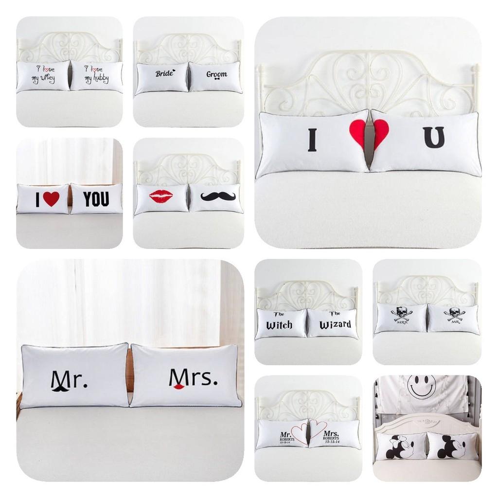 Couple 1 Pair Lovers Home Decor Pillow Case Sofa Waist Throw Cushion Cover