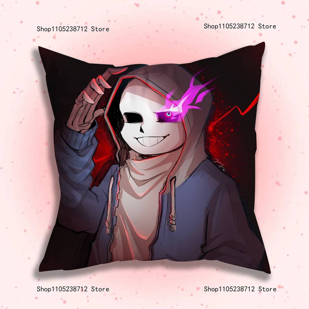 Spel U-Undertale S-Sans Kuddfodral söt tecknad anime-tillbehör Sovrum Soffa Dekorativt Kuddfodral Mjukt Kuddfodral