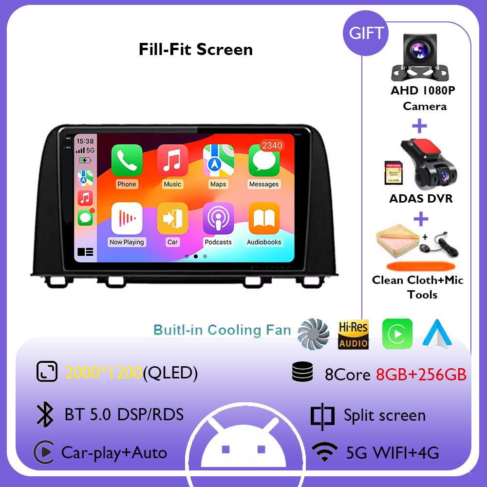 Android 14 Car Radio For Honda CRV 2017 2018 2019 2020 2021 2022 Multimedia Video Player Navigation GPS Carplay QLED Stereo WIFI