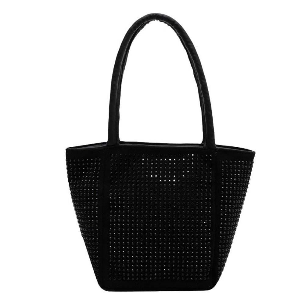 Elegant Sparkling Square Bag PU Bucket Handbag Fashion Bright Rhinestone Shoulder Bag Shopping
