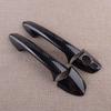 Black Car Exterior Door Handle Cover Trim Cap Set Carbon Fiber Texture LHD Fit for Mercedes Benz W246 W204 W212 X204 W166
