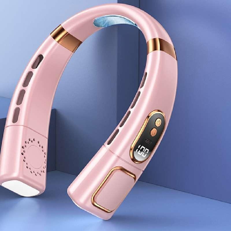 Portable Hanging Neck Fan Silent Bladeless Cooling Mini Air Conditioner Blue Black White Pink