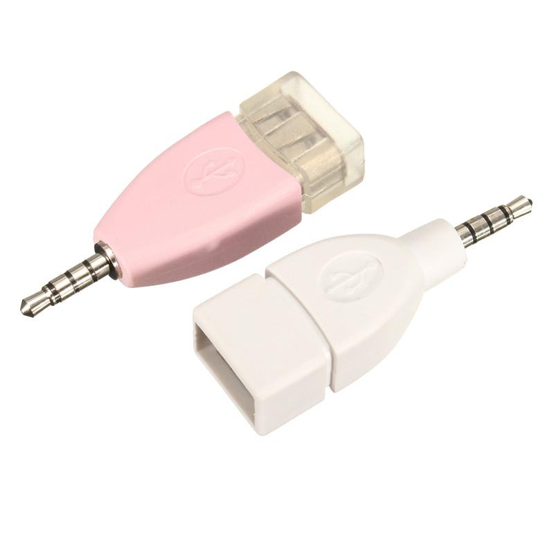 Audio Converter 3.5mm Male AUX Audio Plug Jack To USB 2.0 Female Converter Adapter for Car Audio