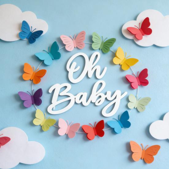 1 Sada Oh Baby Nápis Dřevěné Písmeno Domov Obývací Pokoj Ložnice Nástěnná Dekorace Baby Shower Neutrální Odhalení Pohlaví Narozeninová Oslava Pozadí Dekor