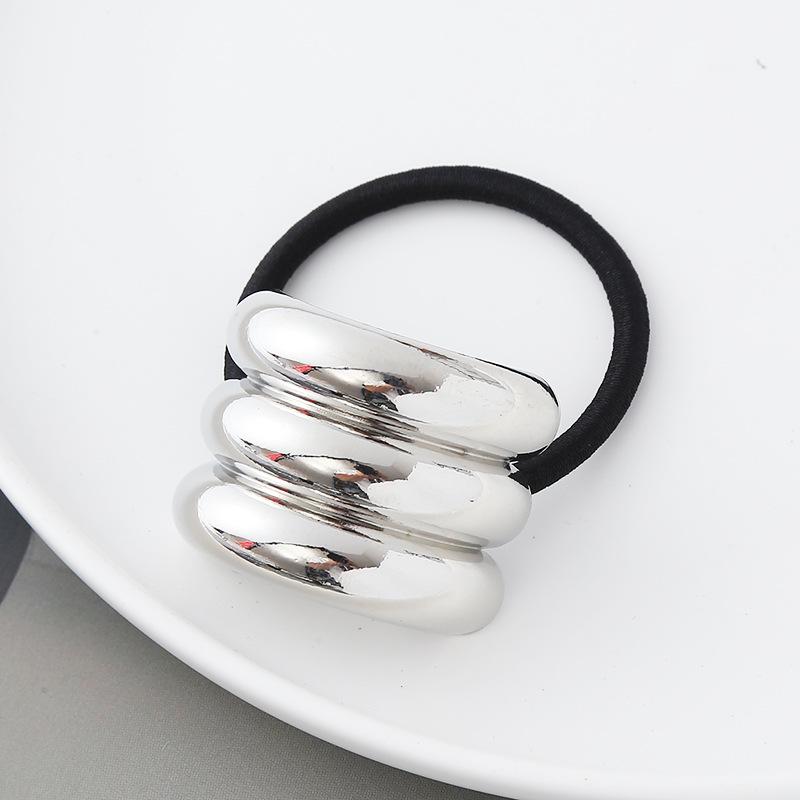European American Punk Metal Hair Tie - Elastic Semicircular Round Tube Hair Ring
