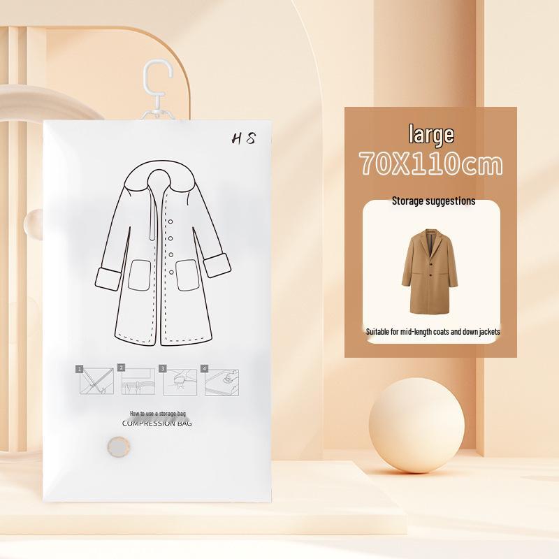 Vacuum Storage Bag for Hanging Down Jackets - Dustproof Organizer with Pump