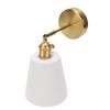 Wall Sconce Modern Gold Brass Wall Mounted Lamp with Ceramic Lampshade for Bathroom Bedroom Kitchen Living Room