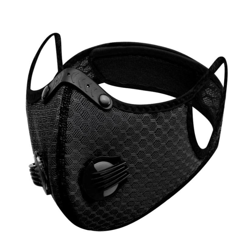 Cycling Face Mask with Activated Carbon Filter Anti Pollution Dust Proof Bicycle Mask Washable Breathable Outdoor Sport Training