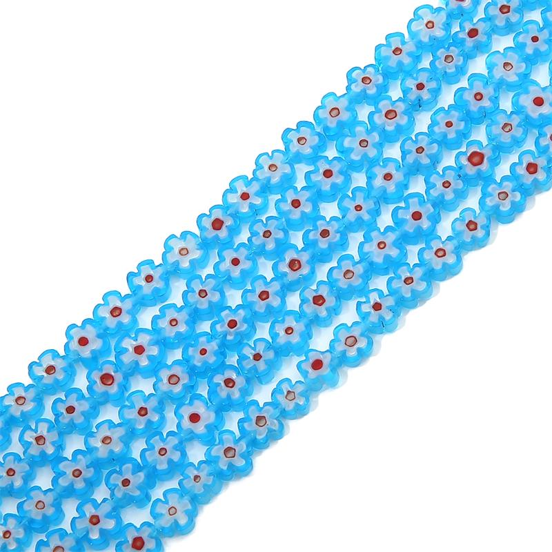 10 adet 6mm El Yapımı Lampwork Cam Çiçek Boncuk Kolye Bilezik Küpe DIY Takı El Sanatları Yapımı