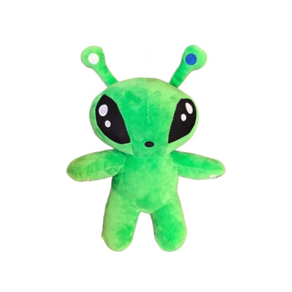 Anime Monsters Big Eyes Alien Plush Toy Full Soft Tentacle Horn Green Alien Plush Kawaii Style Big-eyed alien doll Room Decor зелёный