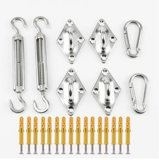 304 Stainless Steel Triangle Shade Sail Turnbuckle & Spring Hook Set