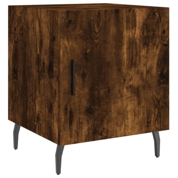 VidaXL Table de chevet chêne fumé 40x40x50 cm bois d'ingénierie 827606