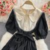 Tatlı Lolita Elbise Kadın Kawaii Zarif Vintage Elbiseler Bahar Tatlı Sevimli Puf Kollu Tiki Tarzı Sundress Moda Elbise