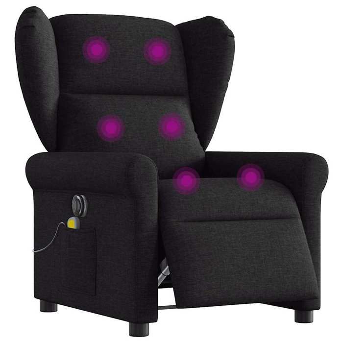 VidaXL Electric Reclining Massage Armchair Black Fabric 3303366