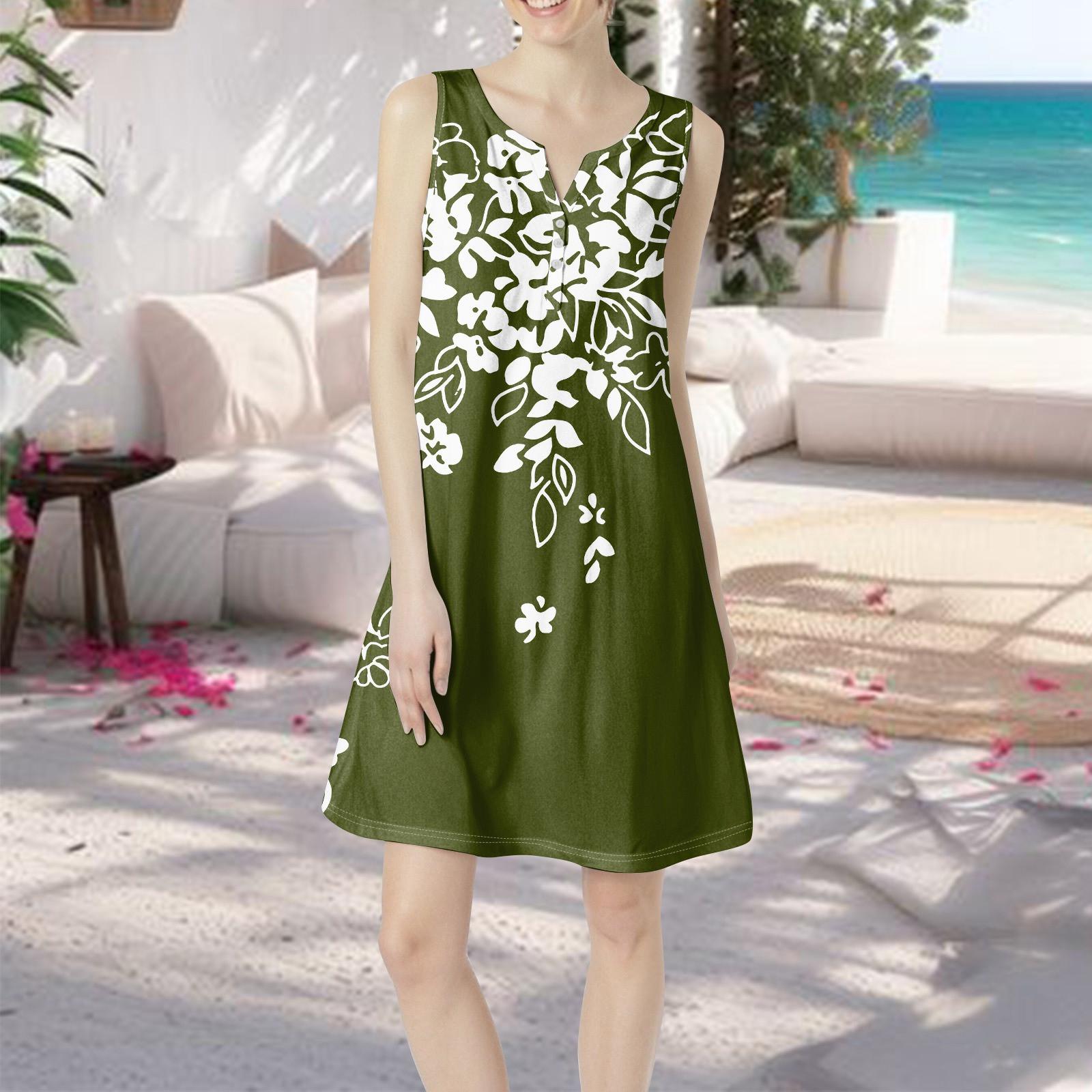 

Женское летнее повседневное платье с V-образным вырезом и принтом в виде цветного платья с карманами XXL