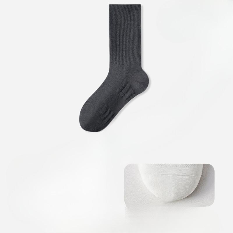 Women's Mid-calf Cotton Socks, Antibacterial and Deodorizing, Towel Bottom Mesh Breathable, Running Sports Long Calf Socks