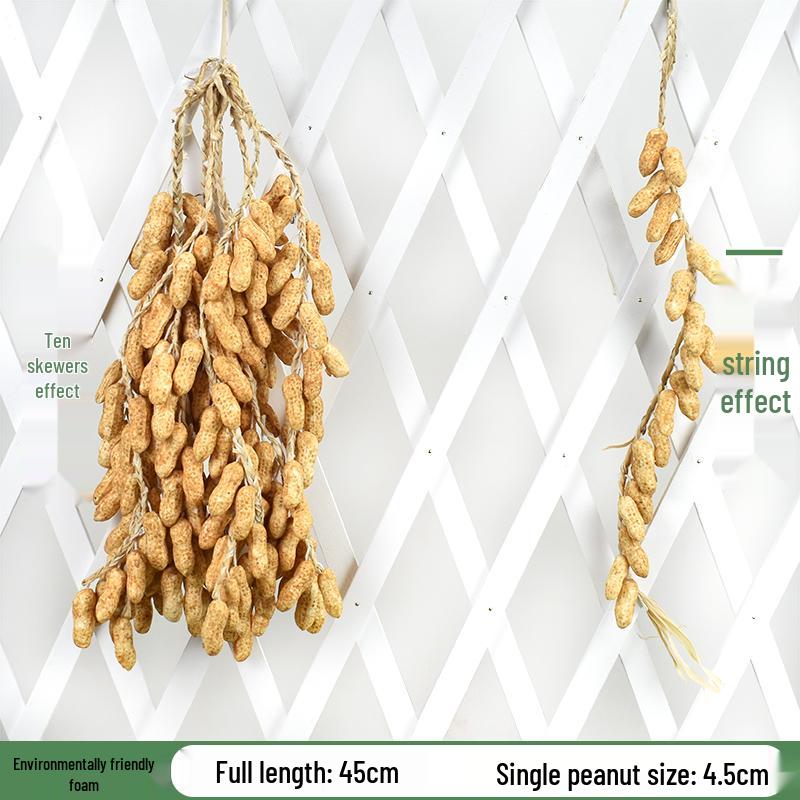 Brocheta Artificial de Chile Rojo, Ajo, Cacahuete y Maíz para Decoración de Fiesta de la Cosecha