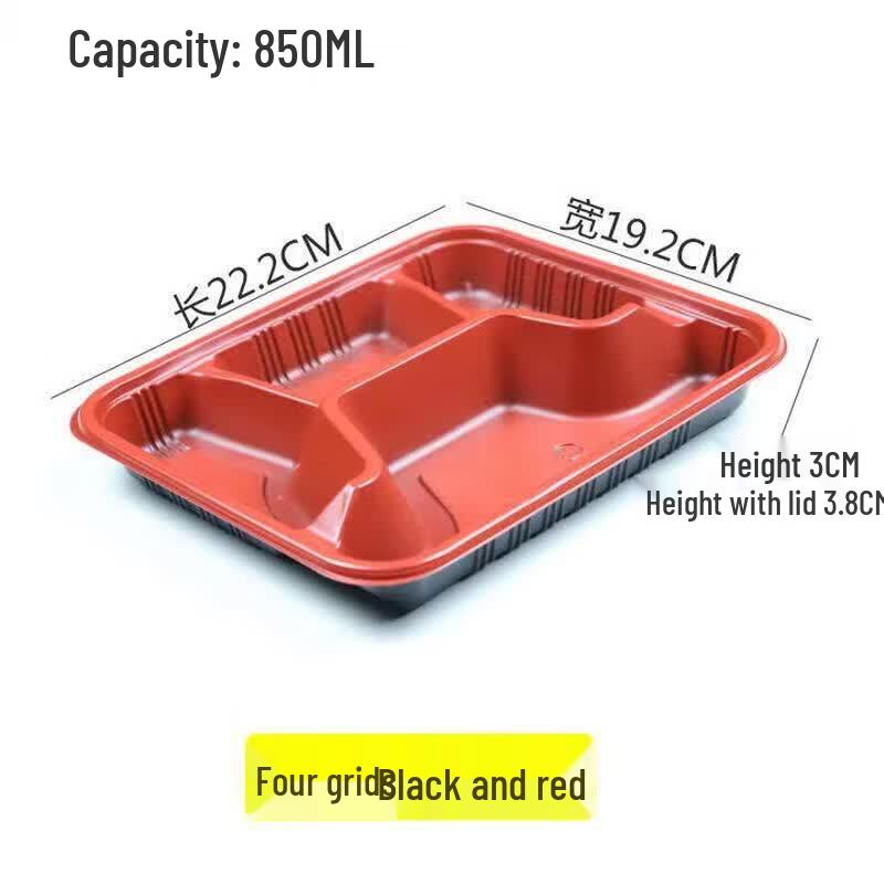 ZLIII Disposable 4-Compartment Lunch Boxes with Lids