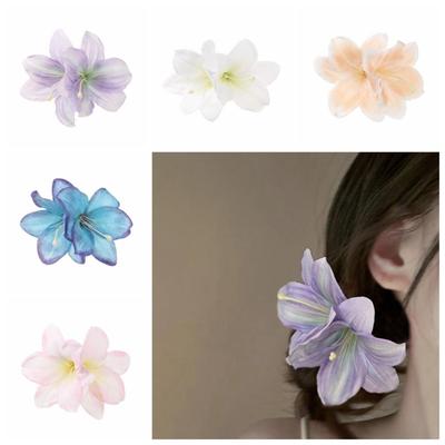 Cloth Flower Hairpin Korean Style Bohemia Hairpins Creative Simulation Flower Duckbill Clip  Daily