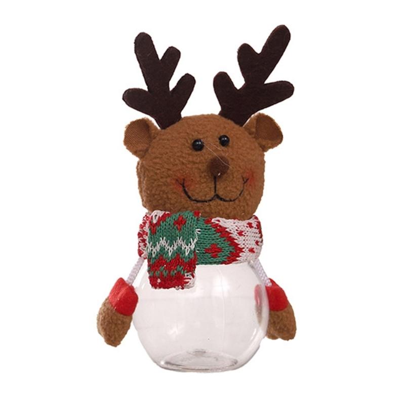 Christmas Candy Jar Plastic Christmas Cookie Storage Bottle Gift Candy Box Dropshipping