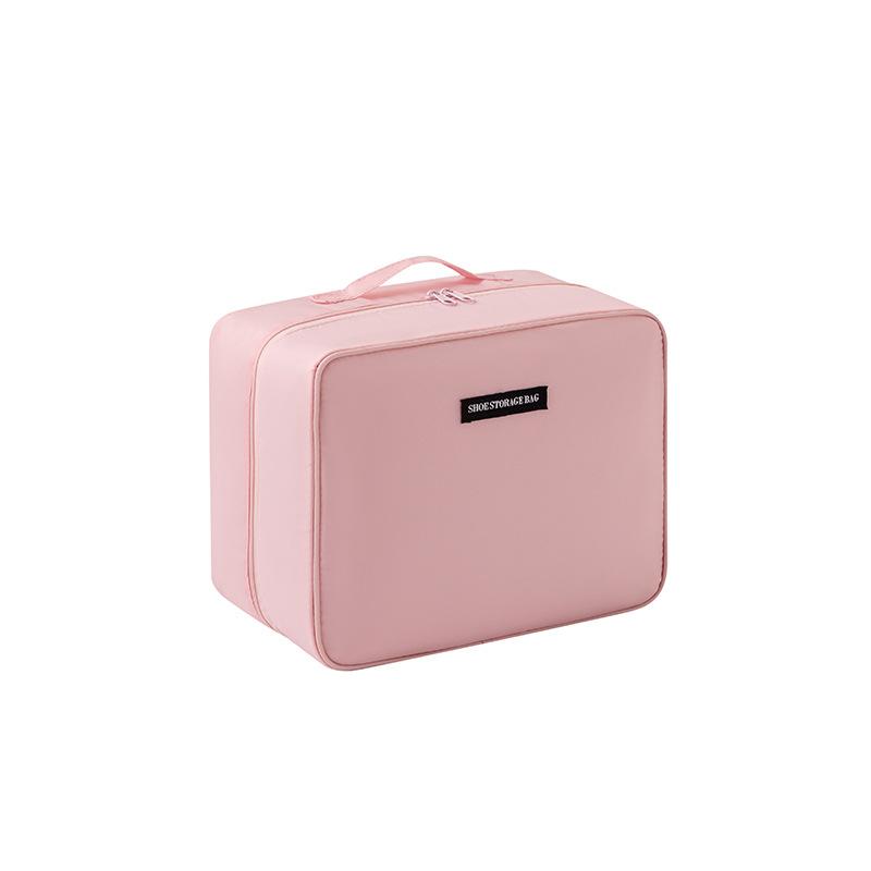 

Double Layer Portable Travel Shoes Storage Bag Business Trip Organizer High Slippers Store Bag Waterproof Tote Pouch Shoes Box рожевий
