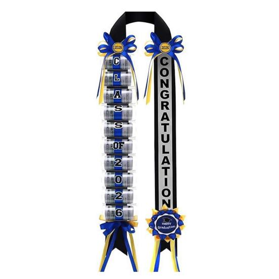 2026 Graduation Money Lei with 11 Cash Holder Double Braided Grad Ribbon Leis Graduation Gifts for Class of 2026 High School College Party Supplies