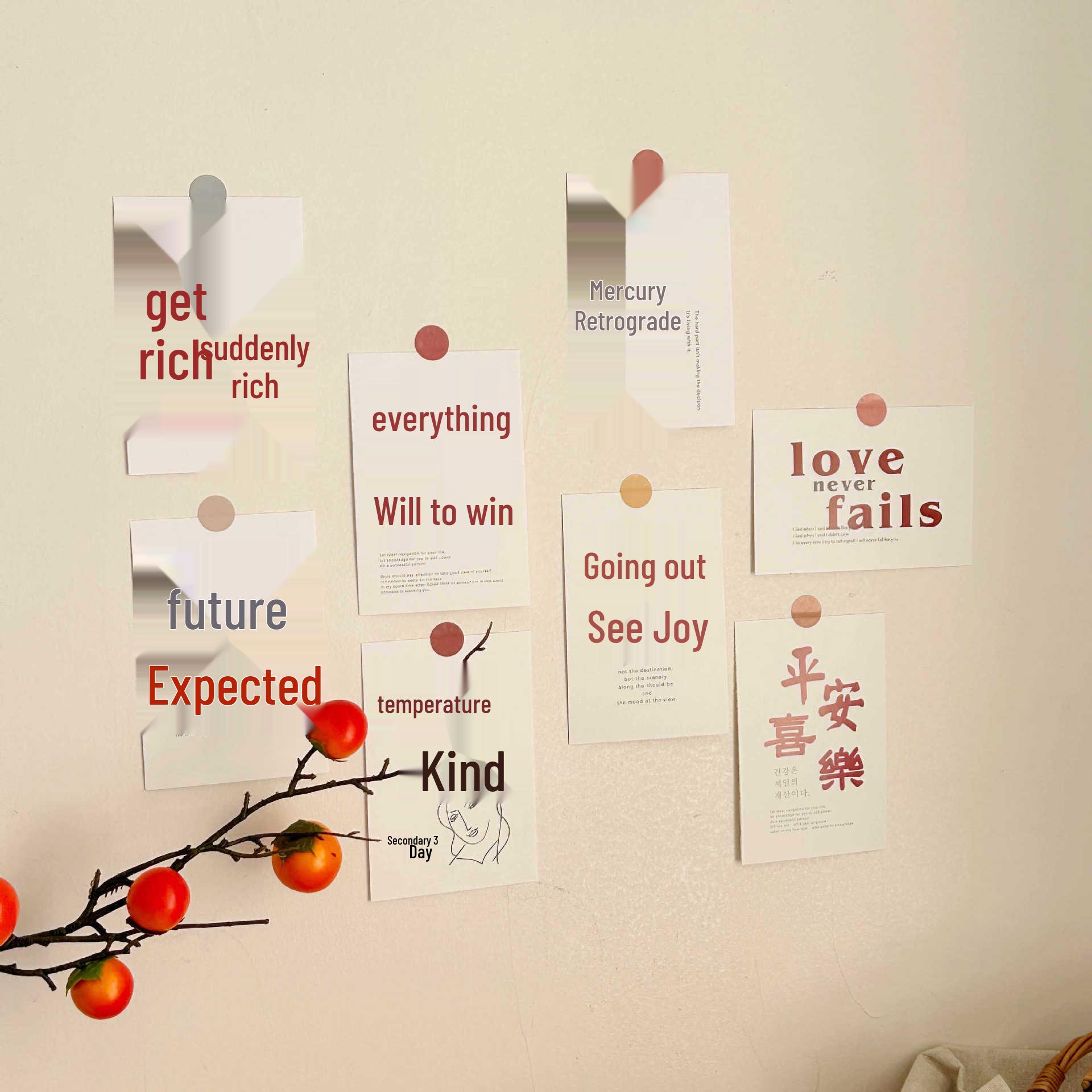 Китайский набор наклеек на стену «Мир и Радость»: Декоративный акцент для общежития и спальни