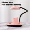 Table Lamp LED No Blue Light Flicker Free Flexible 360 Degree Adjustable Neck USB Charging Desk Light with Mobile Phone Holder