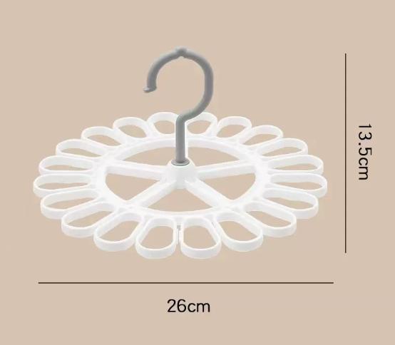 

Round Large-Capacity Drying Rack with 20 Clips, Space-Saving Organizer for Socks, Bras & Underwear in Bedroom Closet белый