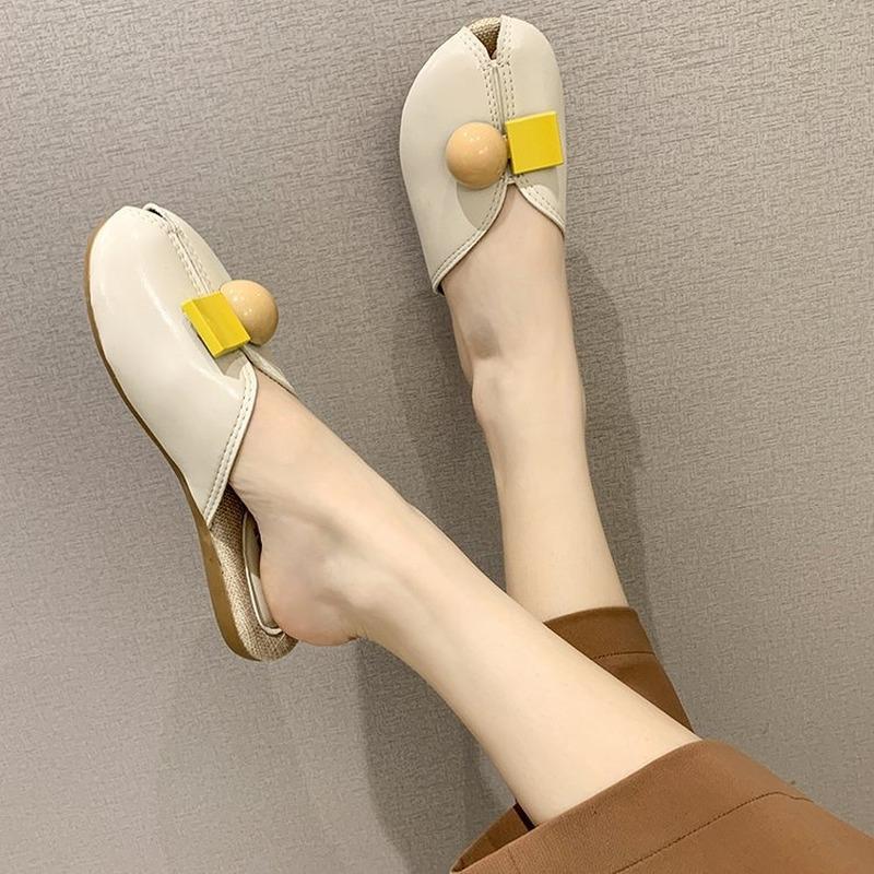 Mode 2024 Ny Mode Platta Strandtofflor Sommar Nya Tofflor Damskor Kvinna Mules Fiskmun Bekväma Täckta Tå Damskor